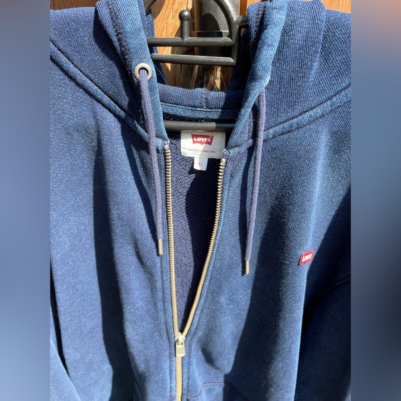 🐎 Levi’s San Francisco California US XL Metal Zip-Up Hoodie Blue Red NWOT 🐎 - Picture 3 of 10